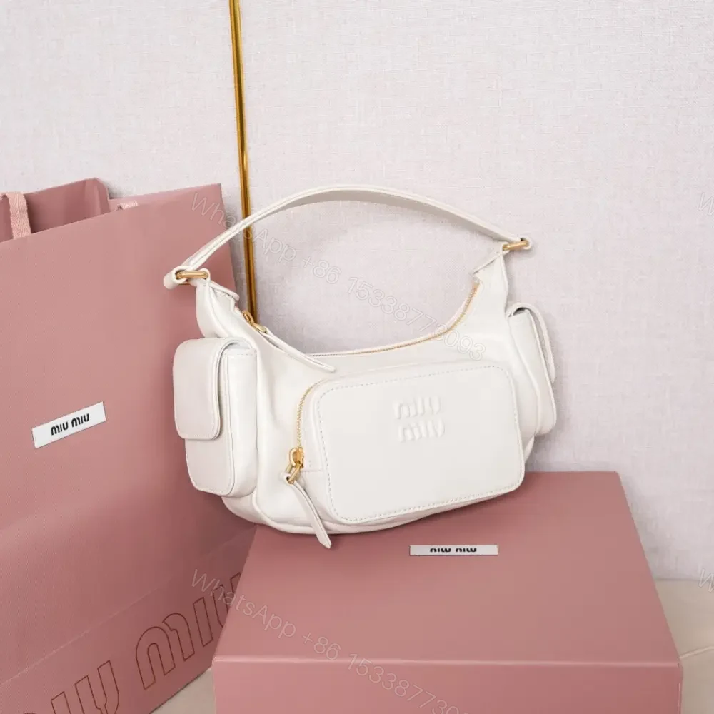 View 8 of 高仿miumiu*5BC146小羊皮機車包白色免檢版