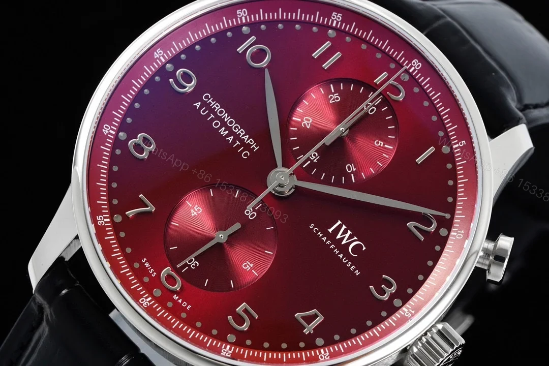 View 5 of IWC Portugieser Chronograph Stainless Steel / Burgundy Dial IW3716-16