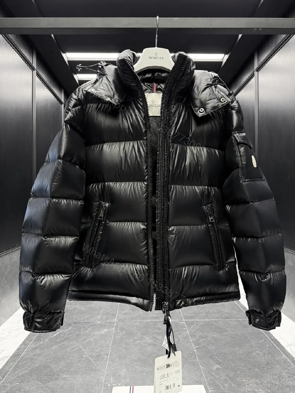 View 7 of Lux-Plush Puffer Jacket + Off-White Knit Sneakers Set