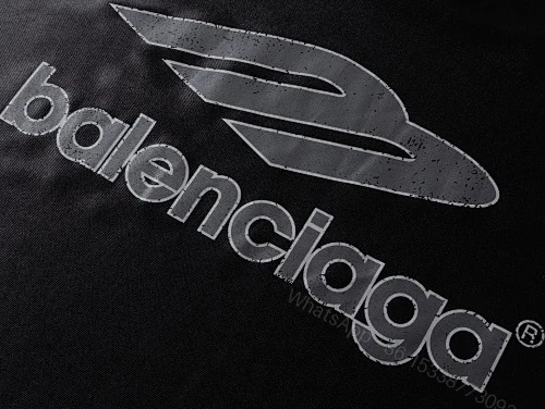 View 2 of Balenciaga Clothes 3B Silhouette Ribbed V-neck Printed T-shirt Black/Blue/Gray