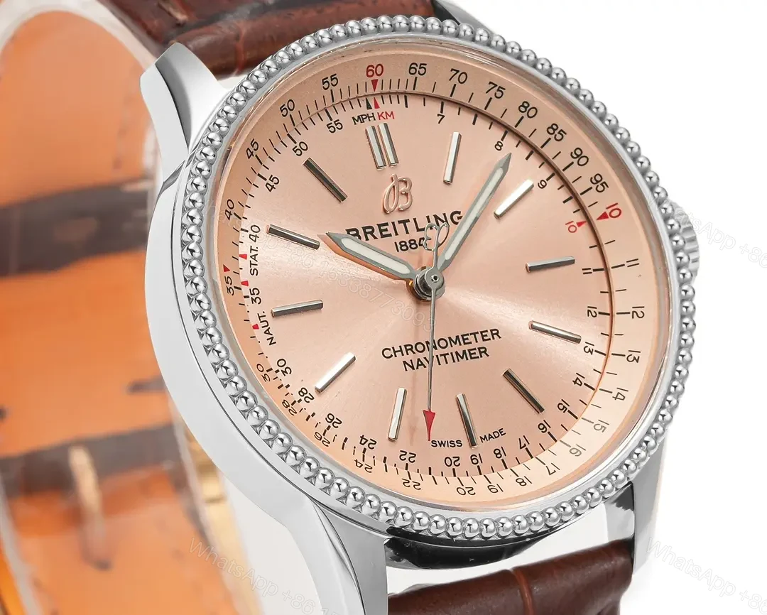 View 5 of Breitling Women’s Navitimer Automatic Watch – Copper Dial, Brown Leather Strap