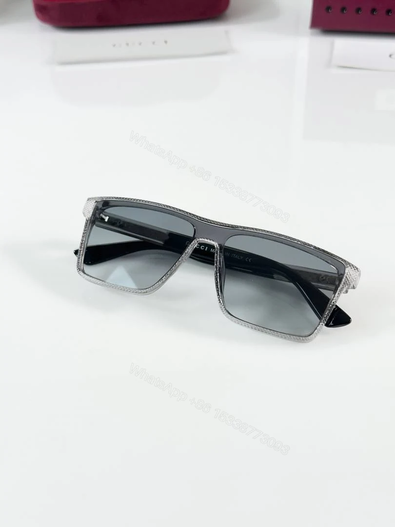 View 3 of First Copy Gucci Oversized Square Sunglasses Black Frame Gradient Grey Lens