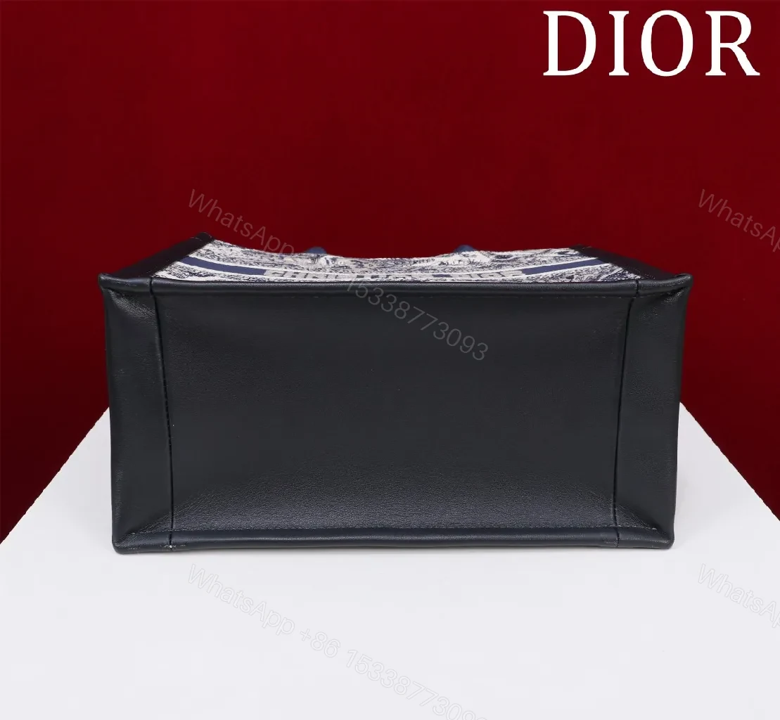 View 7 of Ivory Cream + Textile Panel + Structured Tote + Bold Dior Stripe + Handbag