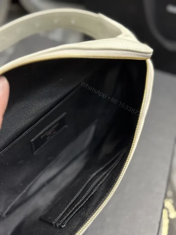 View 5 of Beige Calfskin Belt Bag: Saint Laurent-Inspired Crossbody