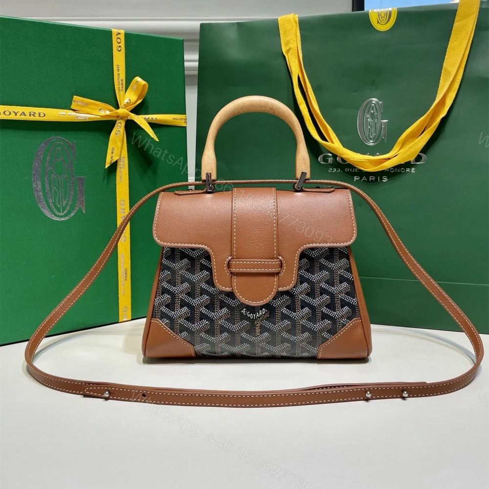 高仿Goyard*SAIGONQ櫸木手柄單肩包棕色免檢版 — view 1