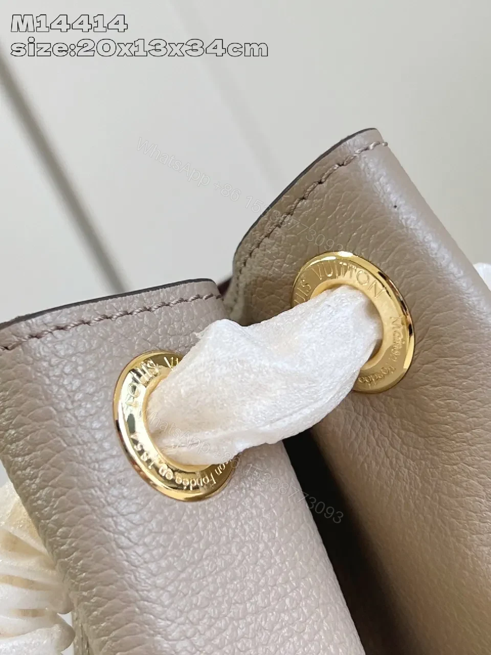 View 2 of Taupe Quilted Chain Bag - Luxurious Monogram-Style Satchel