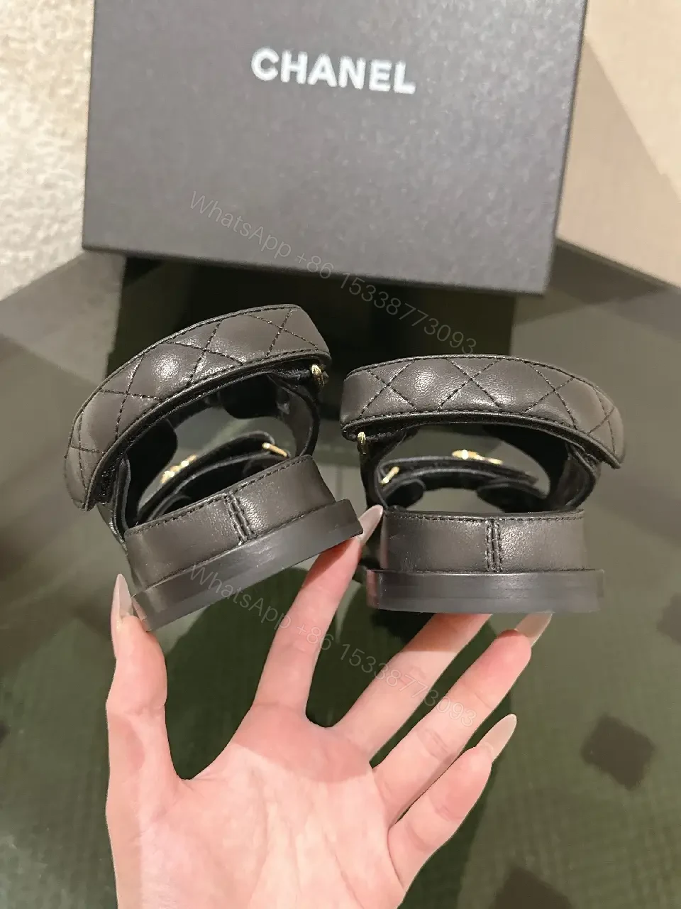 View 10 of Gold-Accent Leather Sandals: Luxury Designer-Inspired Comfort