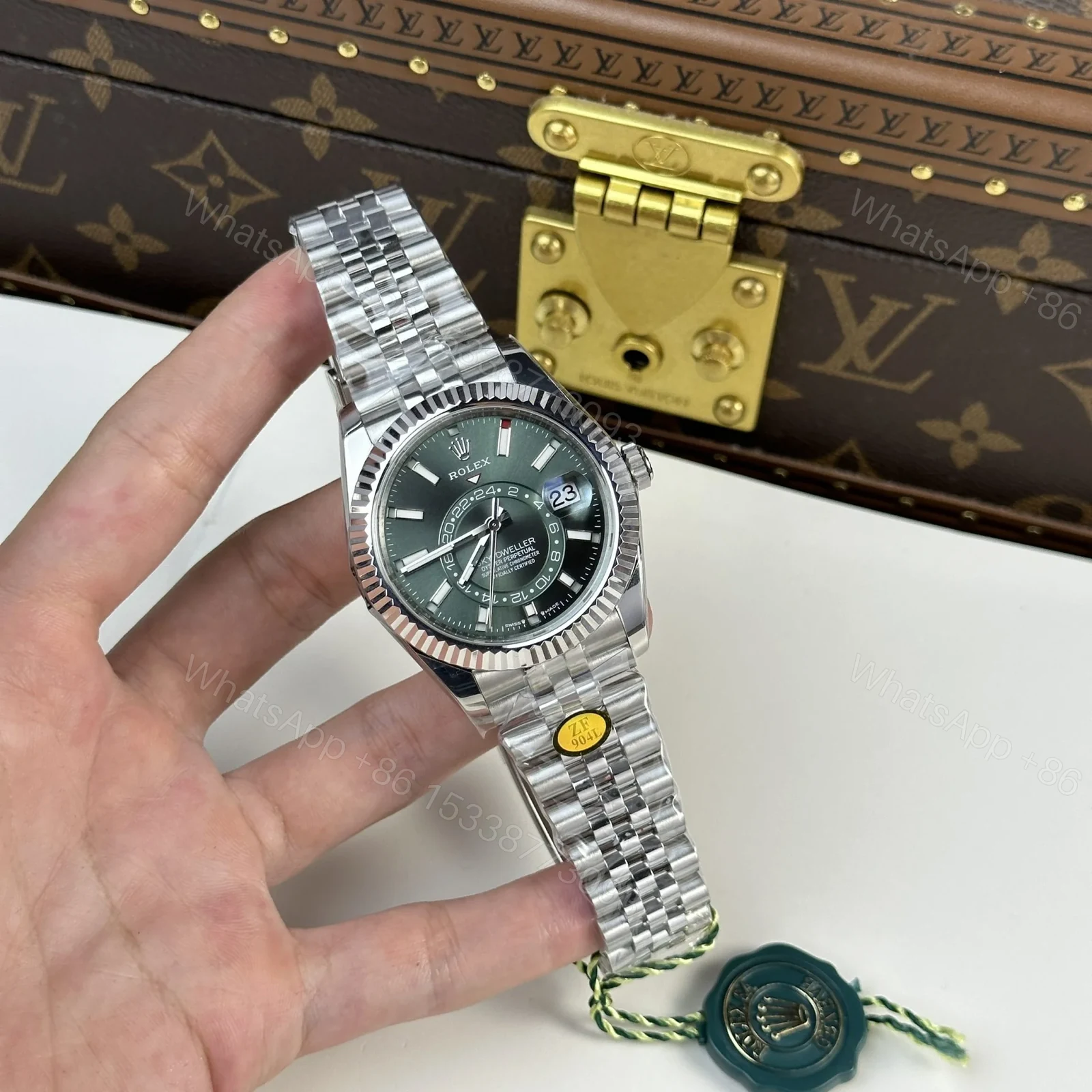 View 5 of Superclone Rolex Sky-Dweller Mint green Dial 336934 Jubilee