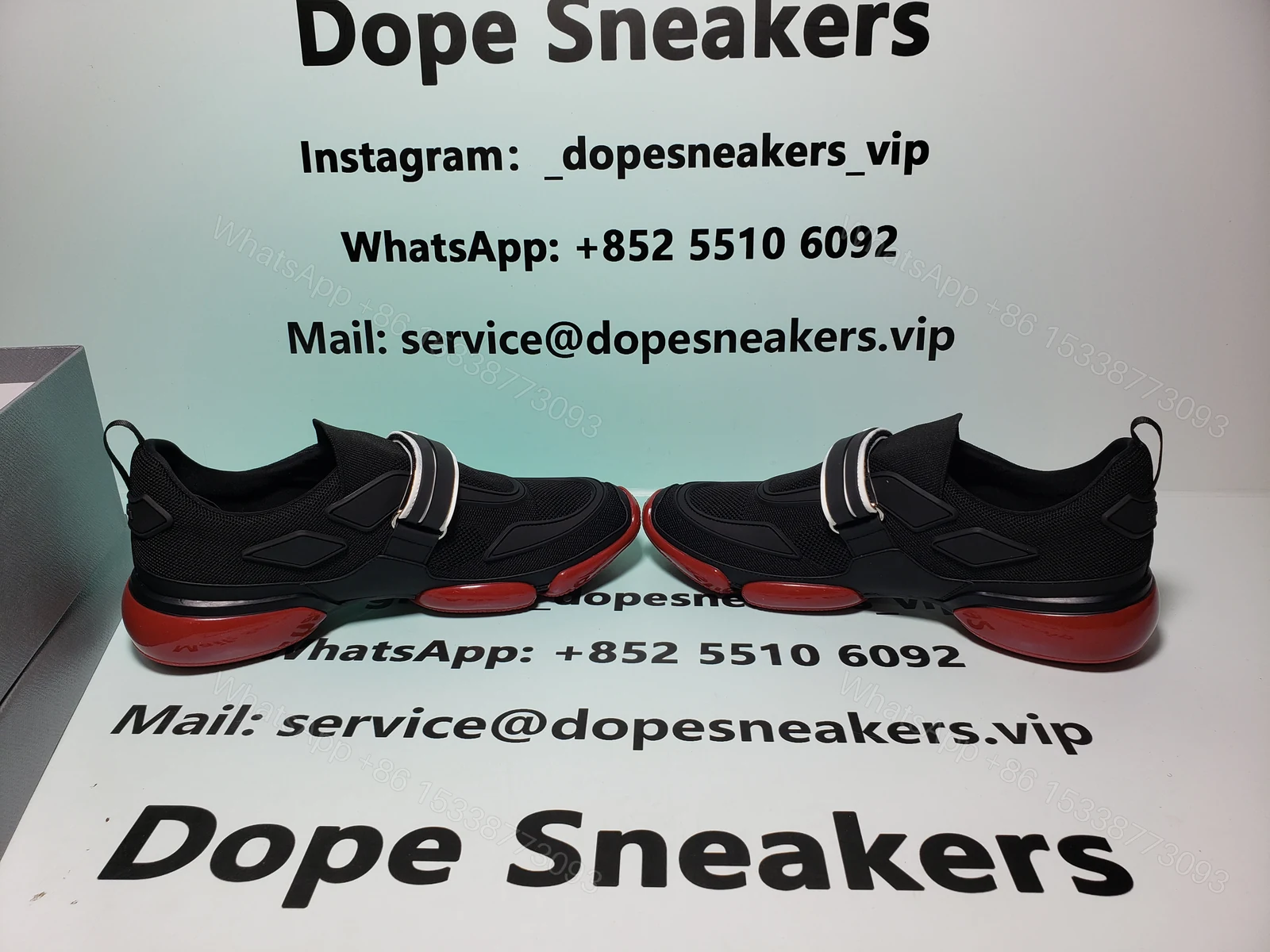 View 9 of Prada Cloudbust Velcro sneakers Black and Red