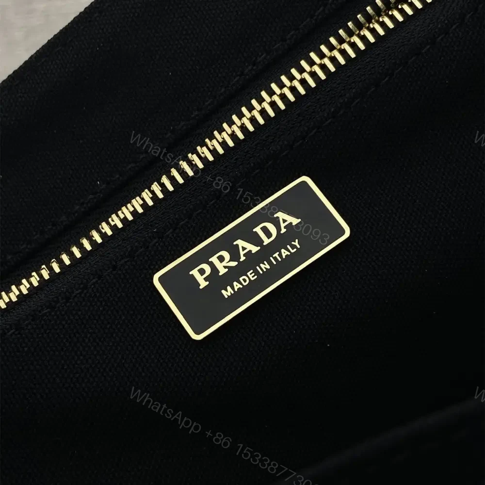 View 8 of 高仿Prada*1BG464刺繡徽標Tote包黑色小號免檢版