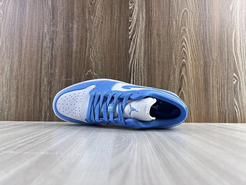 View 6 of Bold Two-Tone Leather Sneaker: Blue & White Luxury Shoes