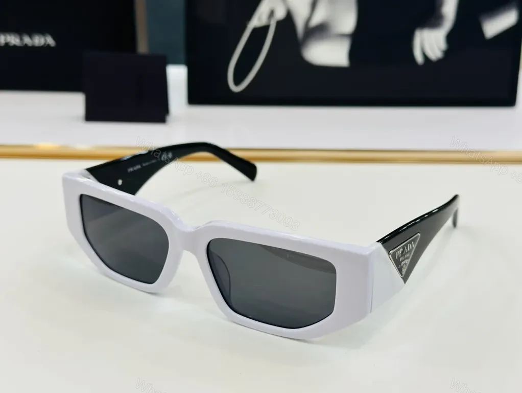 View 9 of Black Acetate Blocky Sunglasses â€” Prada Hardware, All-Day Comfort