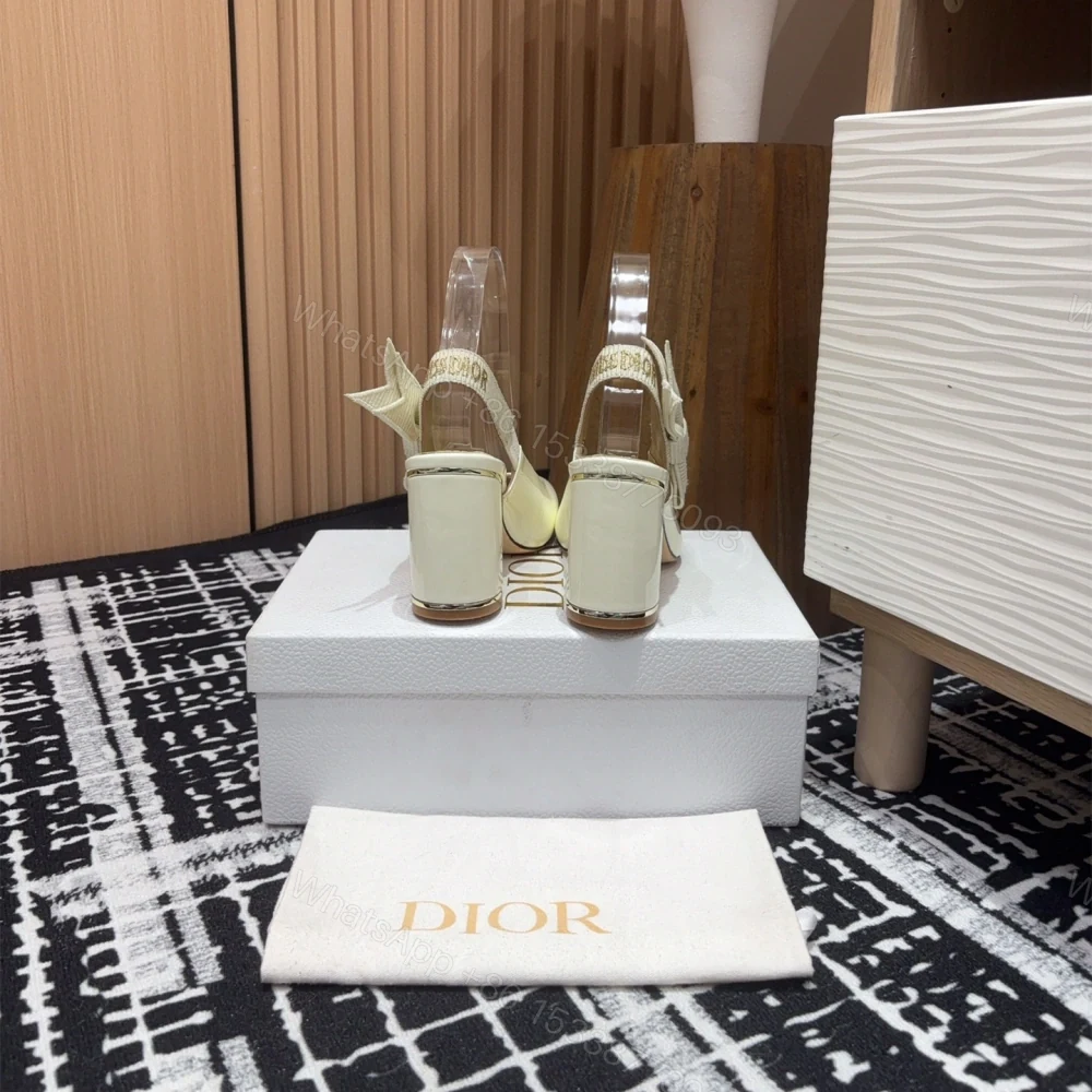 View 6 of 高仿Dior*Miss系列KDV270露跟蝴蝶結高踭鞋白色免檢版