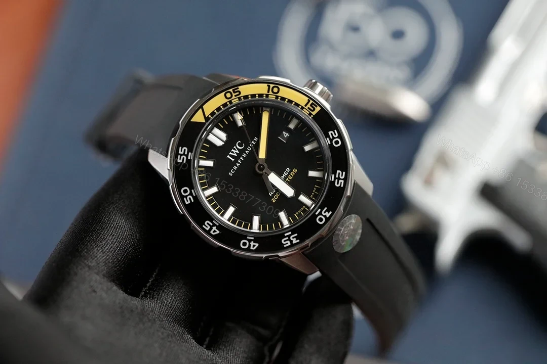 View 3 of IWC Aquatimer Black Replica 44MM Premium Rubber Strap Diver Watch Edition IW356802
