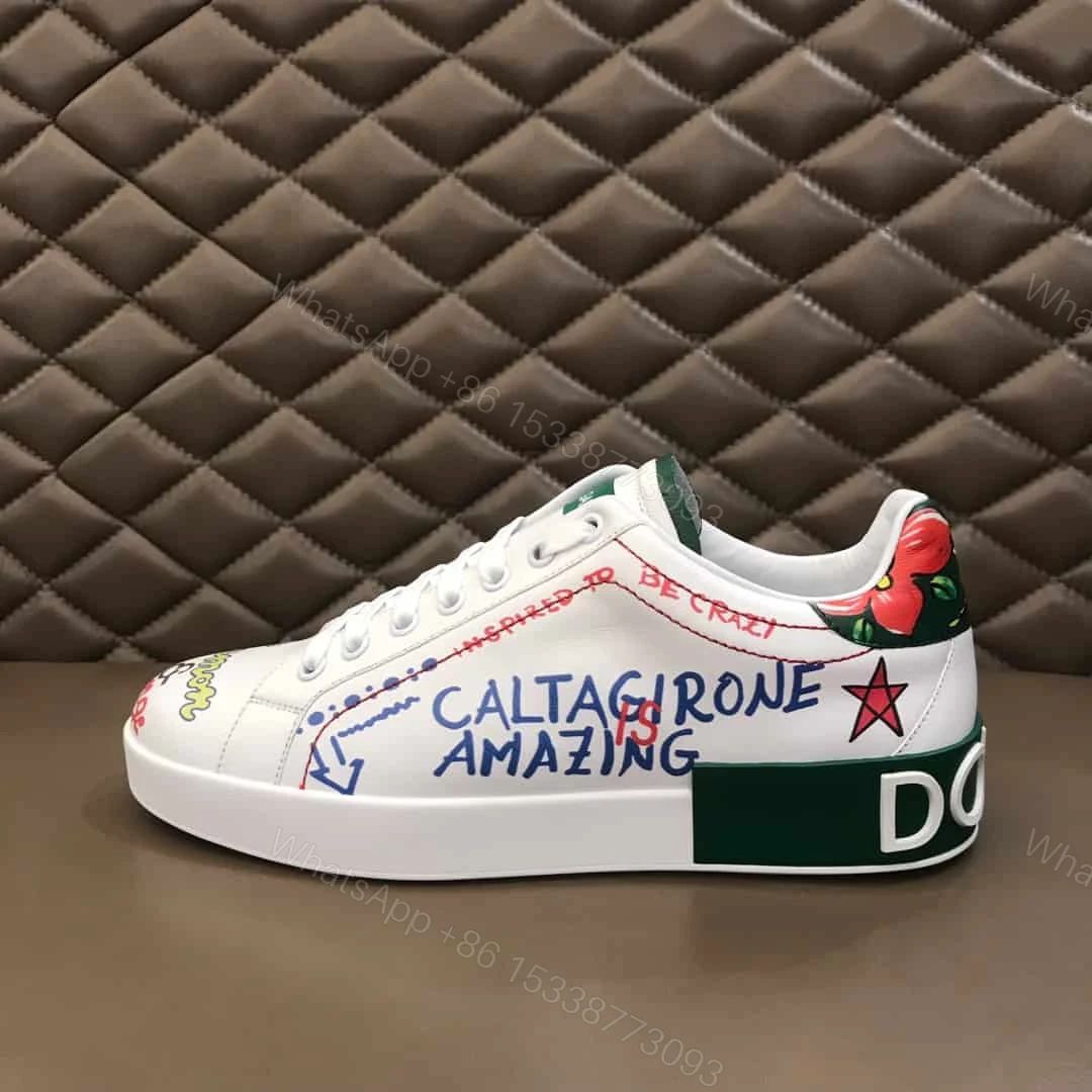 View 5 of DOLCE & GABBANA PRINTED CALFSKIN PORTOFINO SNEAKERS – DG32