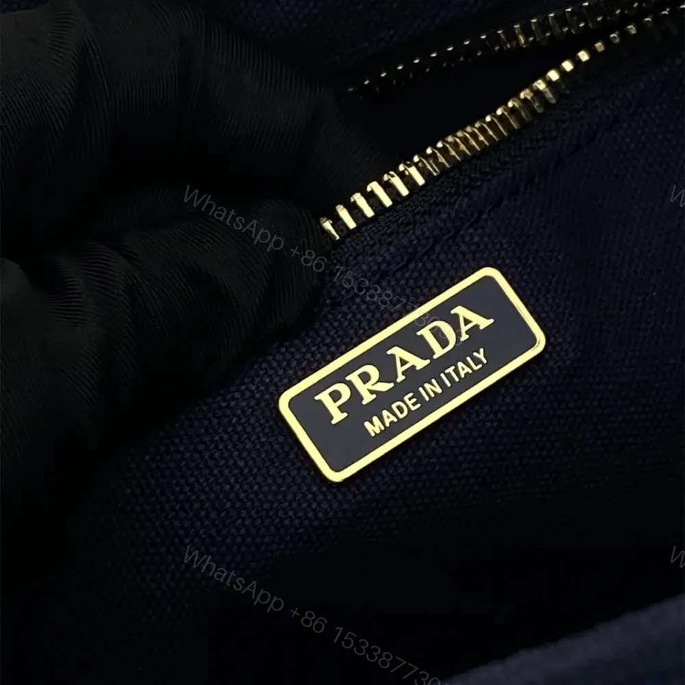 View 8 of 高仿Prada*1BA038刺繡徽標Tote手袋深藍Mini免檢版