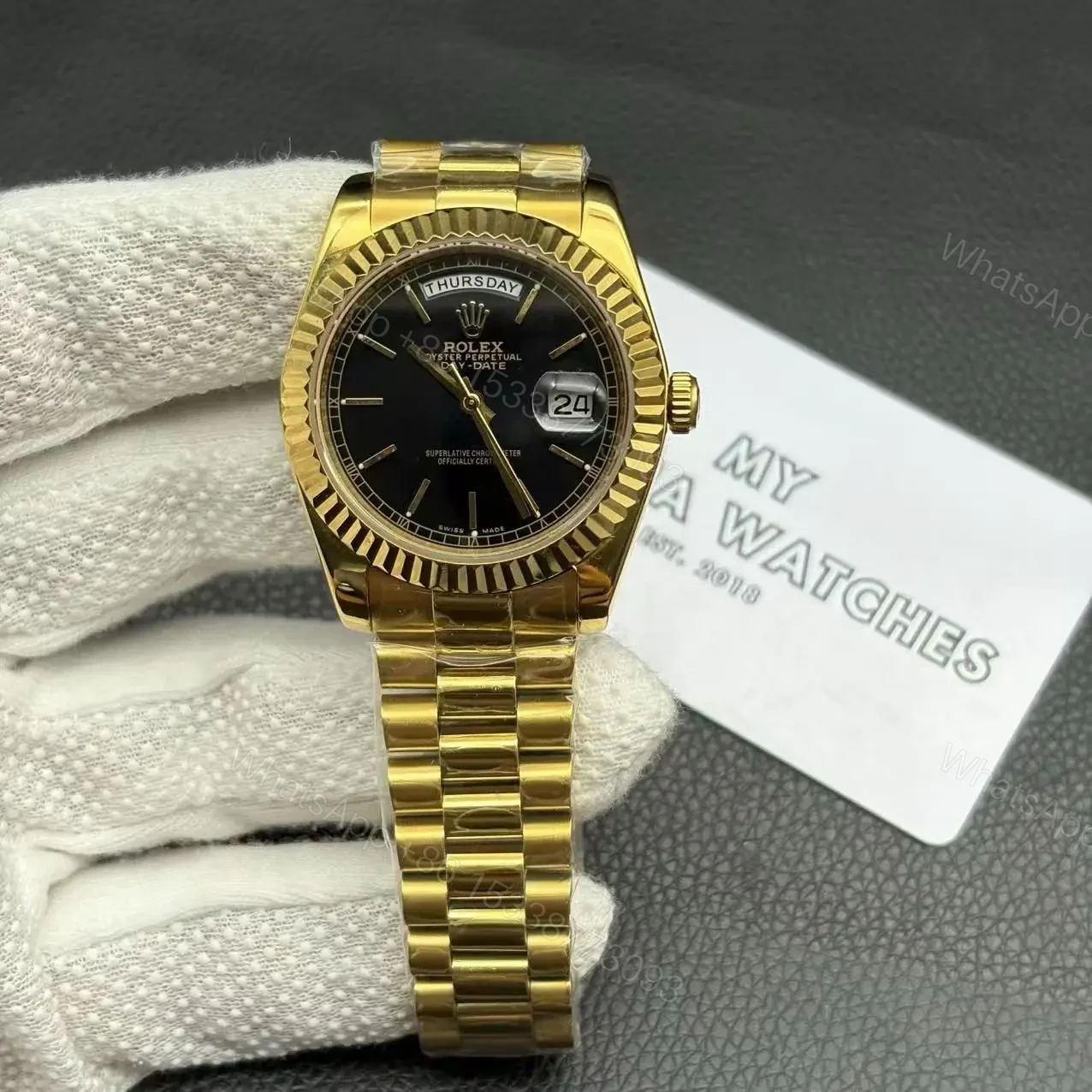 View 8 of Rolex DayDate Black Dial Replica