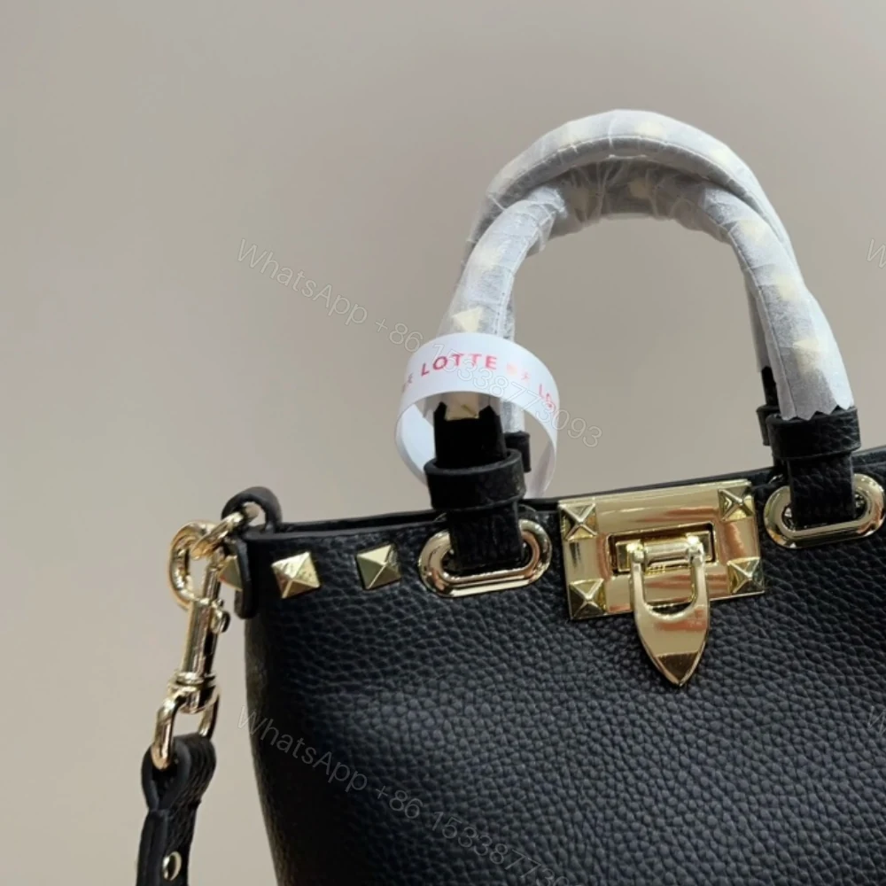 View 5 of VALENTINO ROCKSTUD CROSSBODY POUCH IN GRAINY CALFSKIN BLACK 16CM 5W2P0W31VSH 0NO