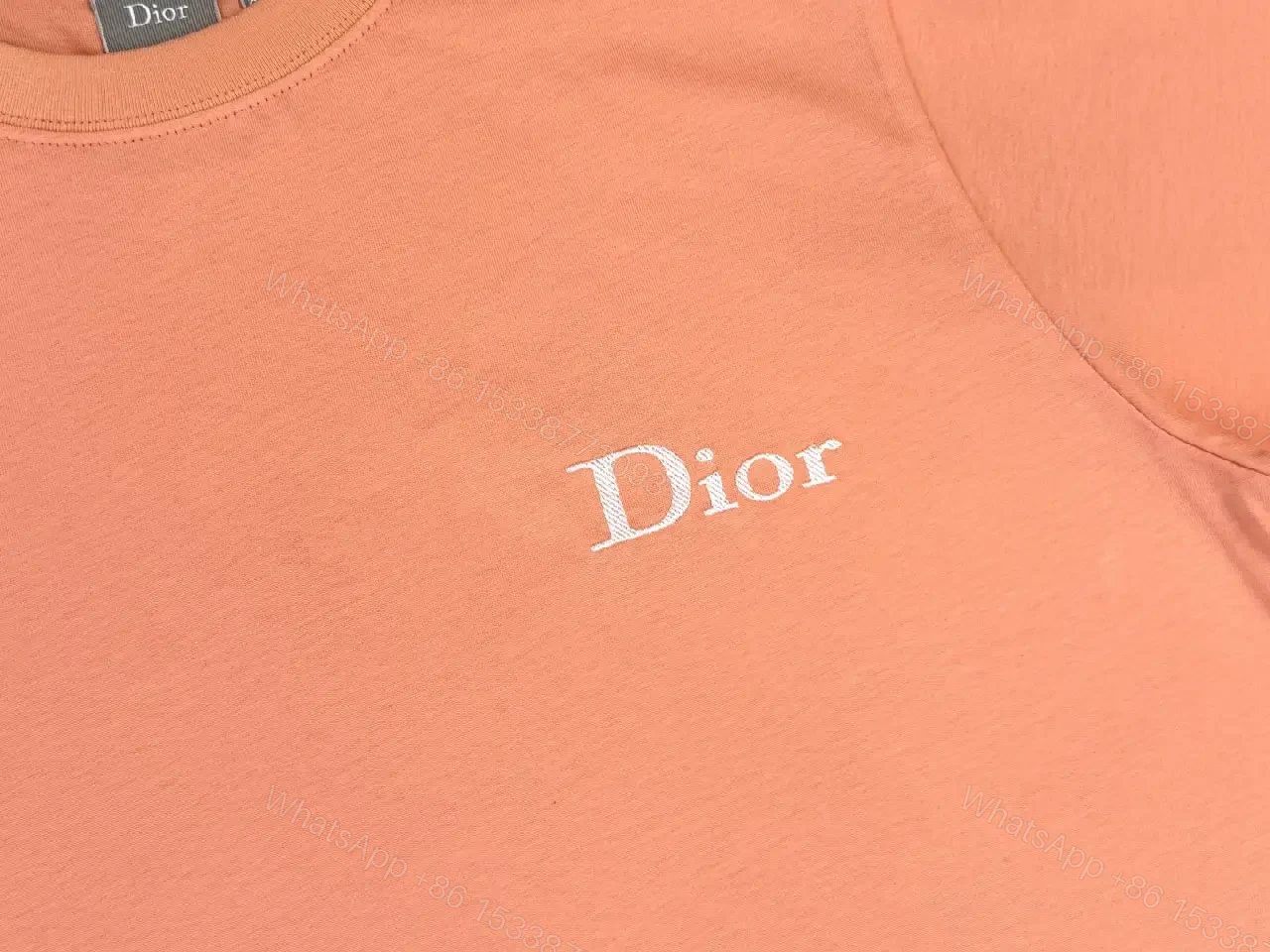 View 6 of Coral Cotton T‐Shirt with Subtle Logo – Everyday Luxury Comfort