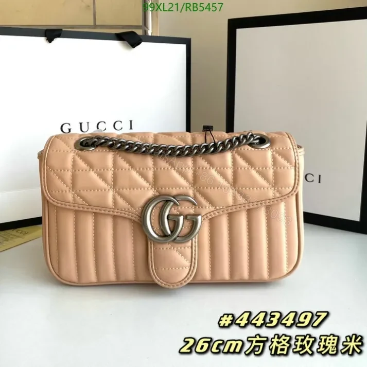 Elegant Gucci Replica GG Marmont Leather Shoulder Bag RB5457 — view 1