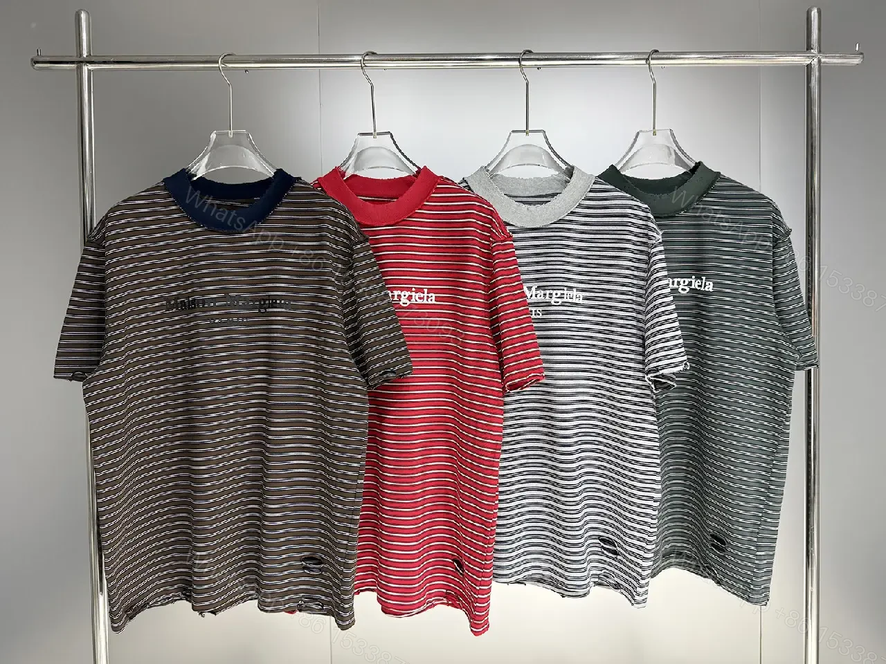 View 3 of Slim Stripe Polo Top - Soft Knit, Logo Accent, Modern Chic