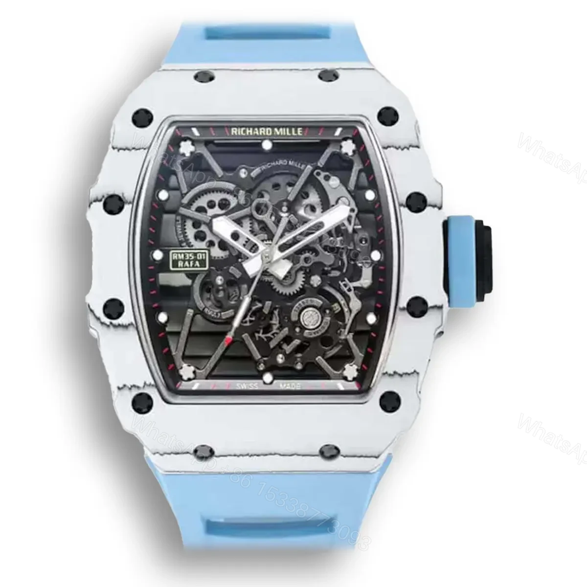 Replica Richard Mille RM35-01 BBR Factory Blue Strap — view 1