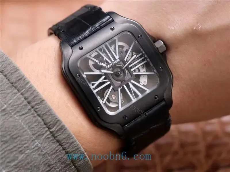 View 9 of Replica Cartier Santos WHSA0009 Skeleton Watch