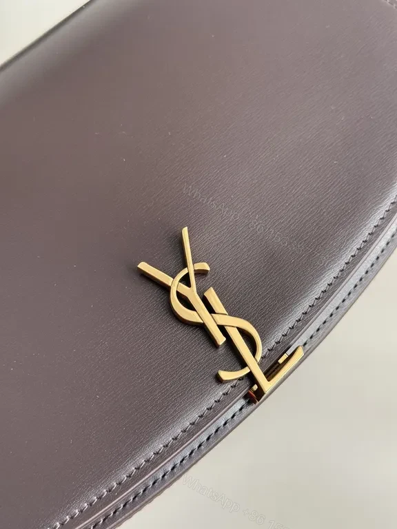 View 2 of Plum Leather Structured Shoulder Bag with Gold Hardware