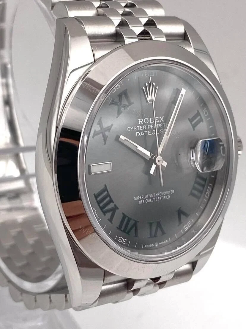 View 6 of Rolex Datejust Rhodium Dial 126300 “Wimbledon” Jubilee 41 mm