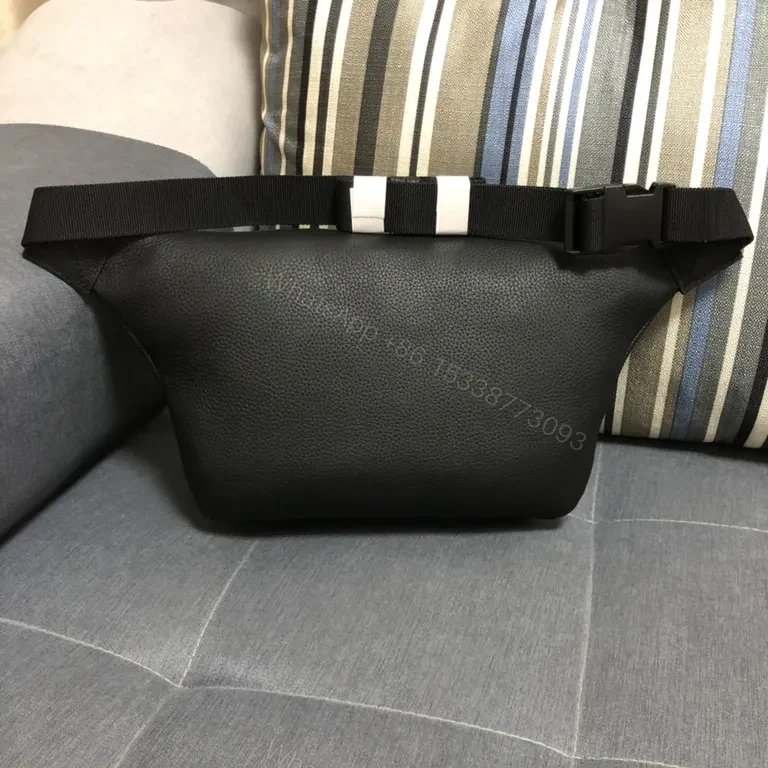 View 5 of Black Pebble Leather Belt Bag â€“ Balenciaga Style Waist Pack