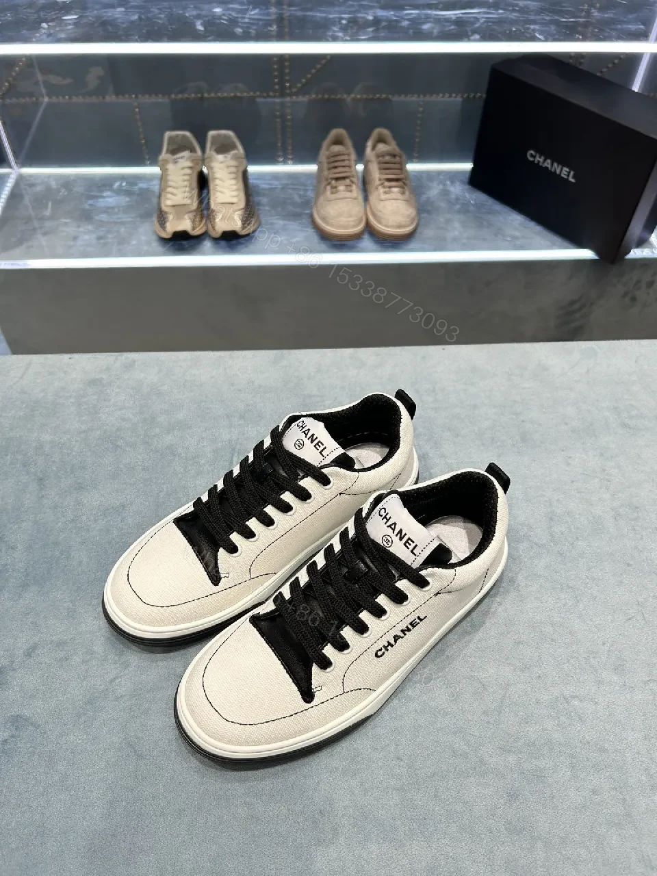 View 3 of Subtle Luxe Canvas Low-Top Sneakers with Premium Comfort