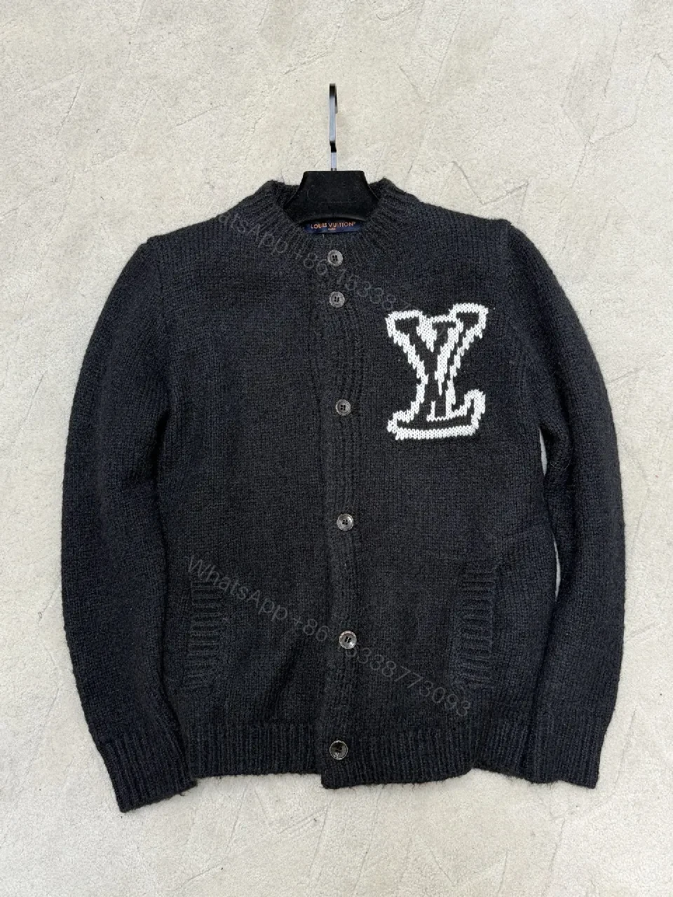 View 4 of Cozy Luxury Cardigan Jacket with Signature Logo