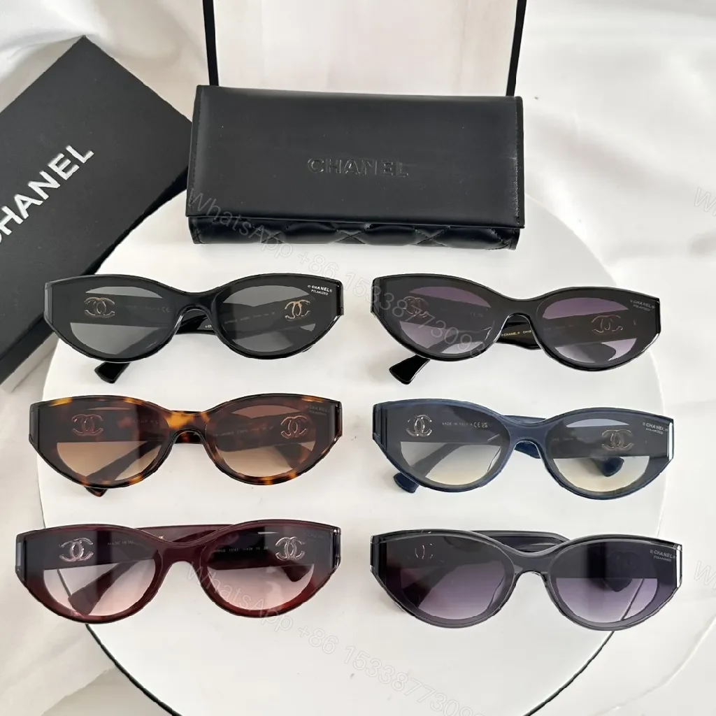 View 7 of Blue Acetate Round-Frame Sunglasses, Gold Accents, Polarized Lens