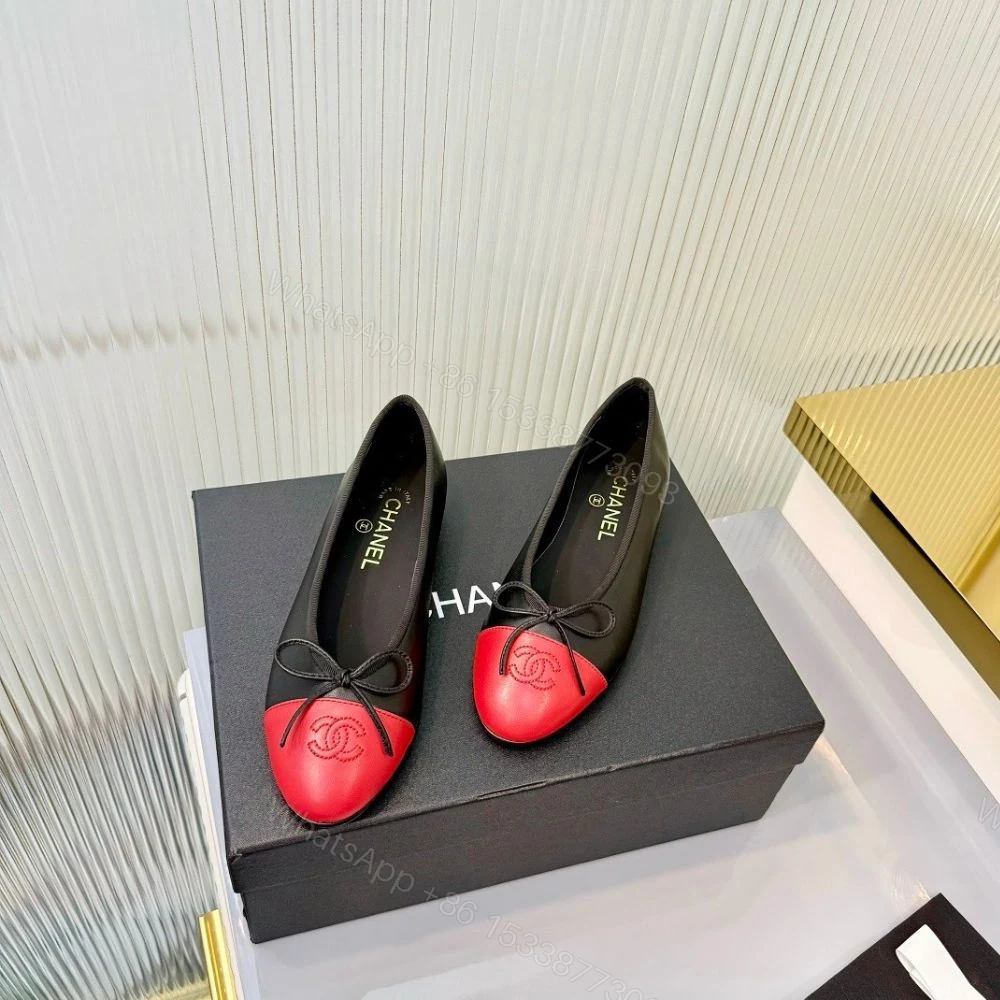 View 5 of Chanel Ballet Flats Black And Red