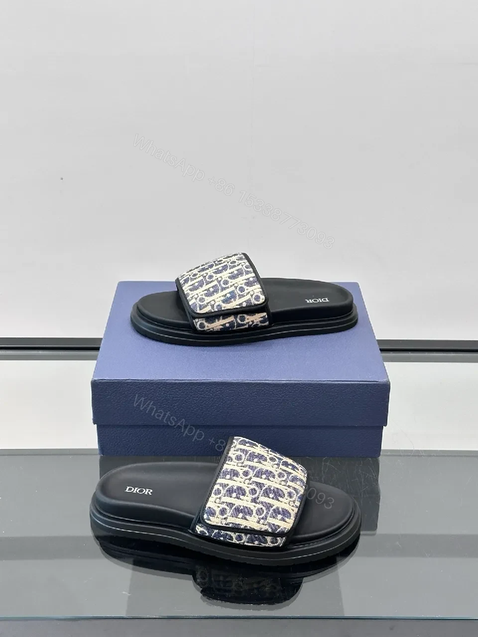 View 5 of Patterned Luxe Slides with Signature Detail - Summer Comfort