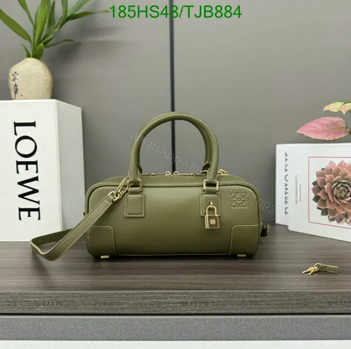 View 5 of Loewe Burgundy Amazona 23 Bag featuring Gold-Tone Hardware DZ2857