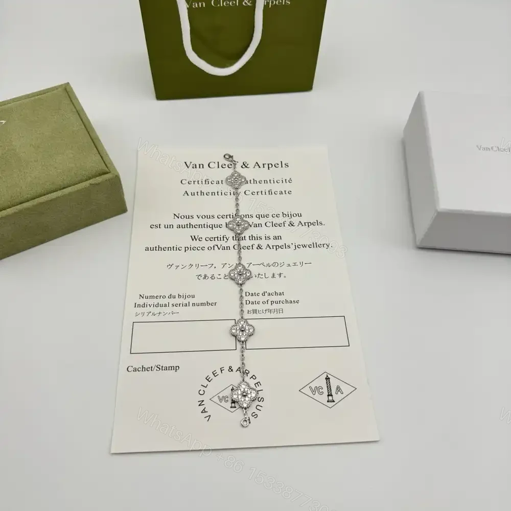 View 4 of 高仿首飾VanCleef&Arpels*RA415000五花滿鑽白金手鏈