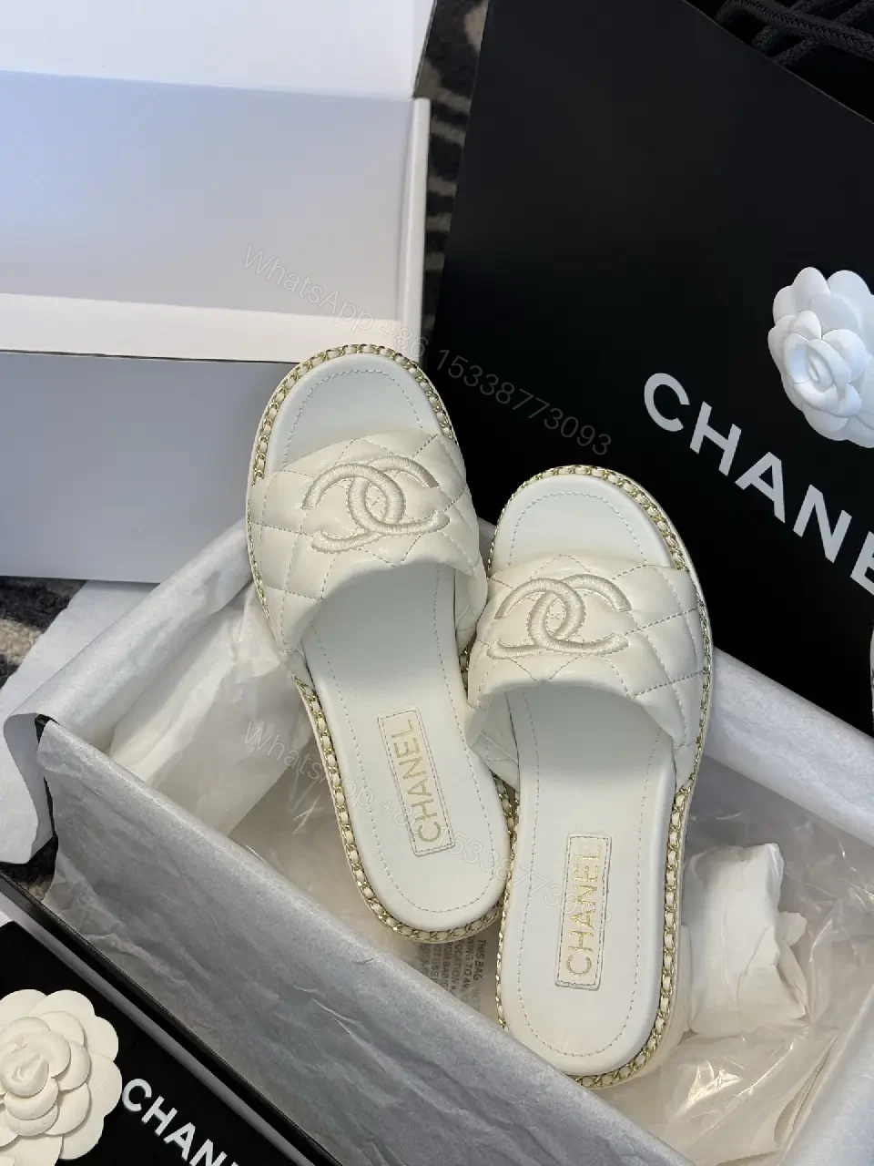 View 2 of Quilted Slip-Ons: Luxury Comfort with Iconic Emblem