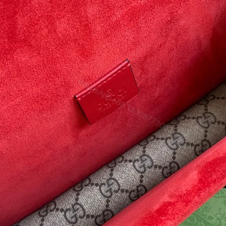 View 4 of Glam G GG Supreme Shoulder Bag - Red Suede Flap
