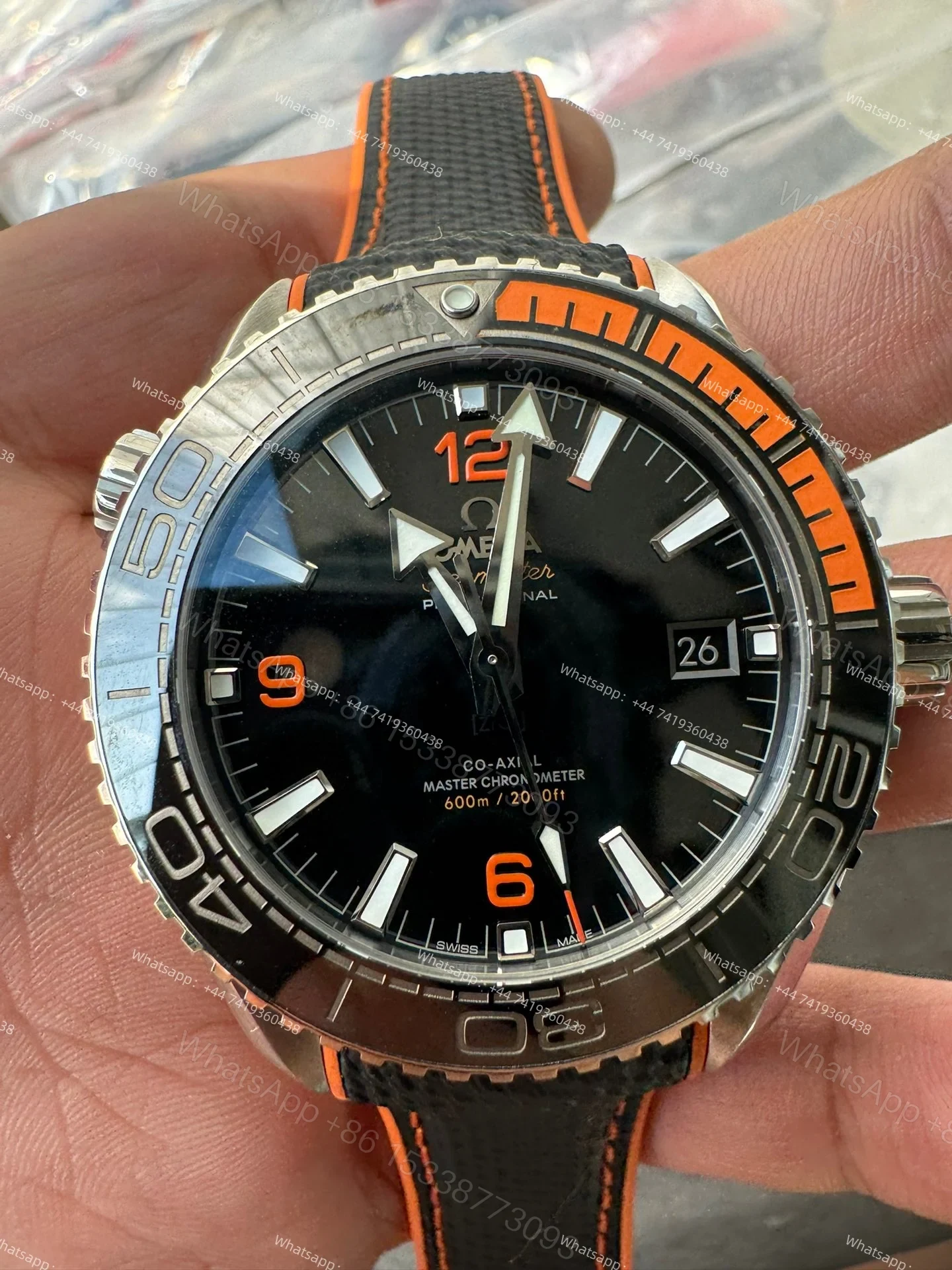 View 4 of Omega Super Clone Seamaster Planet Ocean 600M 215.30.44.21.01.002 43.5mm Black Ceramic Dial Rubber Strap