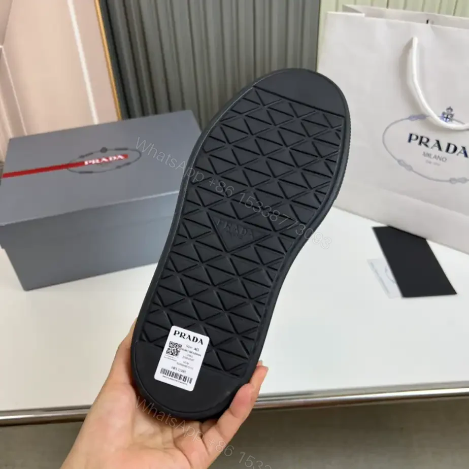 View 7 of PRADA MACRO RE-NYLON AND BRUSHED LEATHER SNEAKERS – PRD060