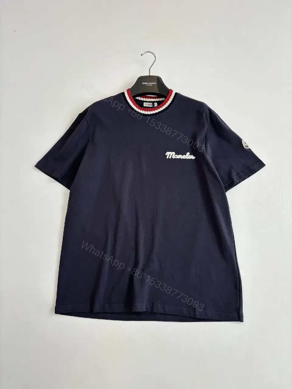 View 7 of Navy Cotton Crewneck Tee Moncler Style Key Feature