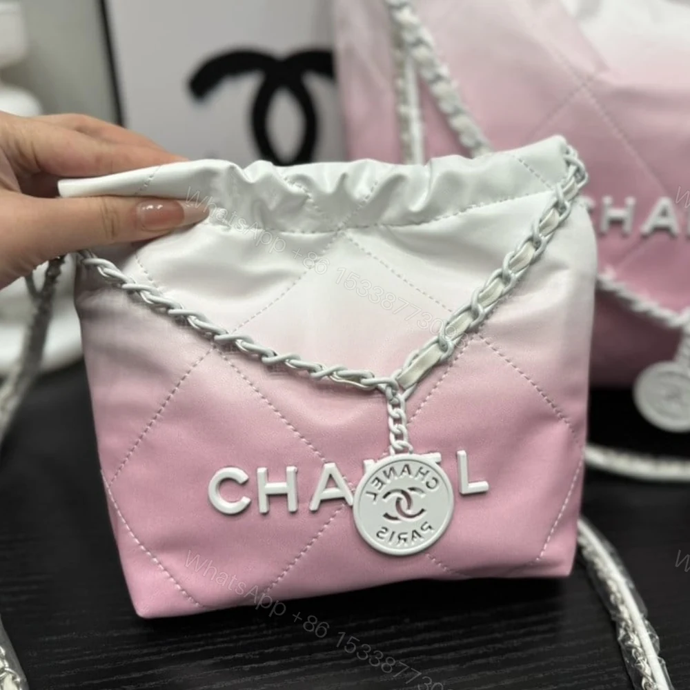 View 2 of Chanel 22 Mini Handbag Patent Gradient Calfskin Pink 20Cm