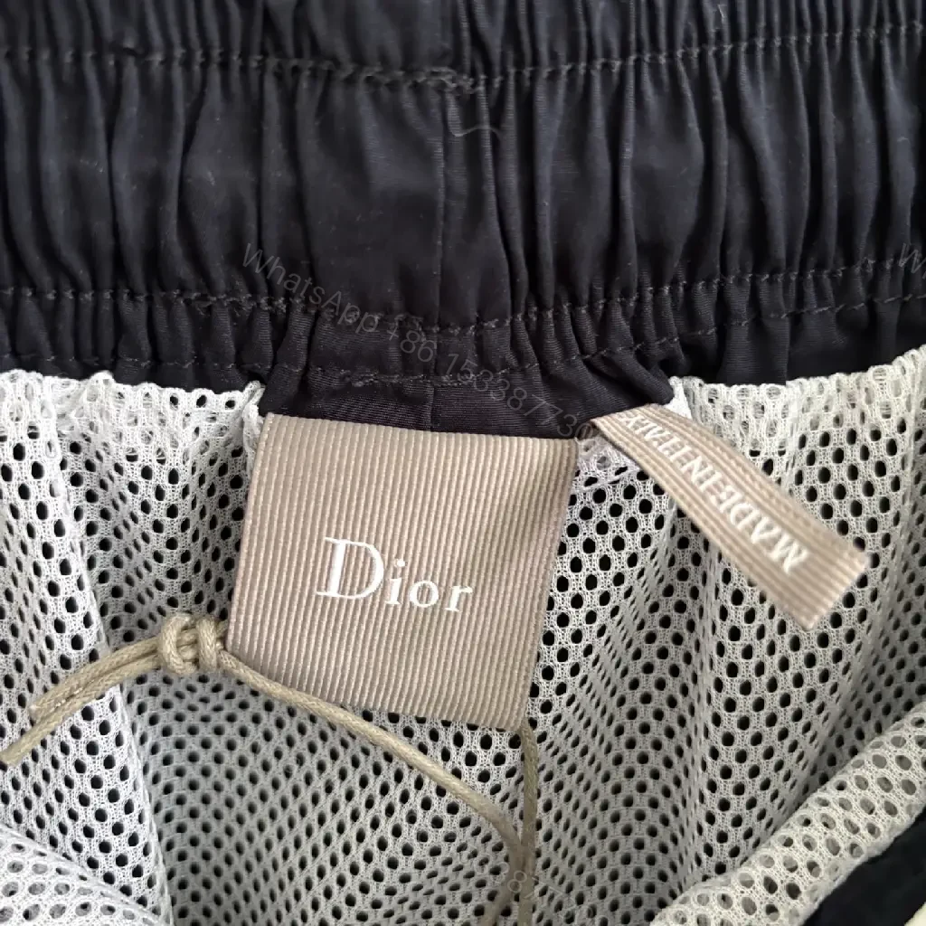View 6 of Black Nylon Swim Shorts Drawstring Quick-Dry Dior-style