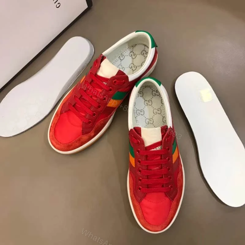 View 9 of GUCCI MEN’S RED LEATHER AND NYLON SNEAKERS – GC62