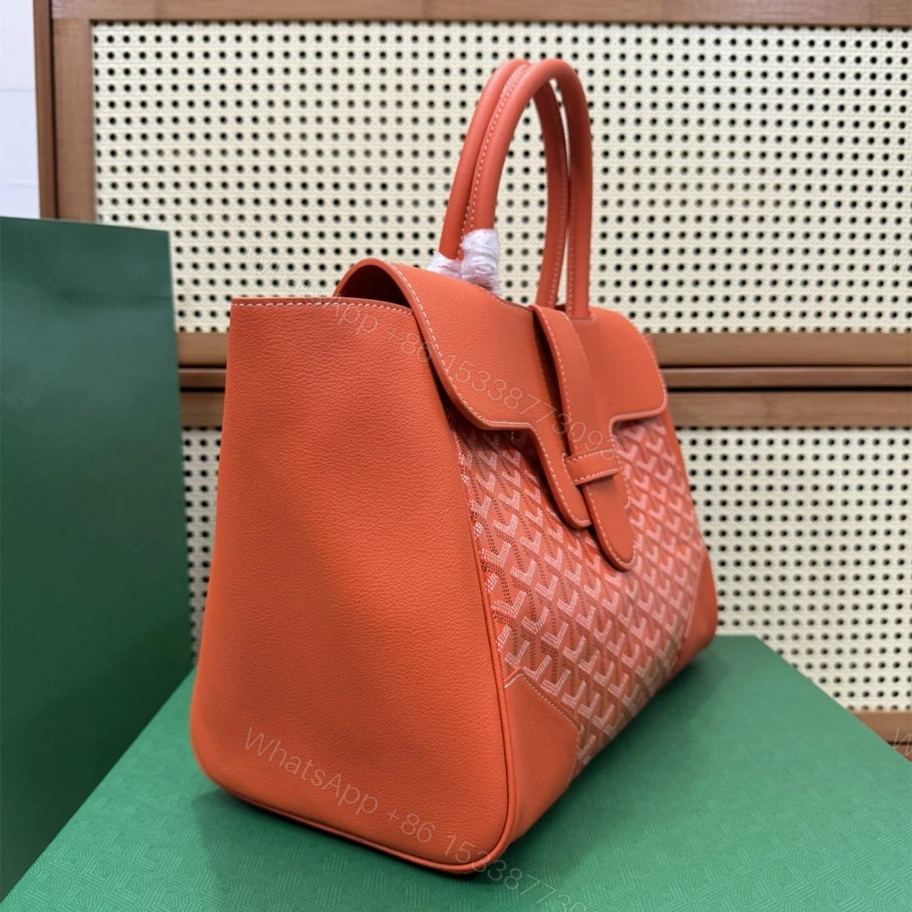 View 4 of 高仿Goyard*SAIGOC7手提托特包雙拼橙紅大號免檢版