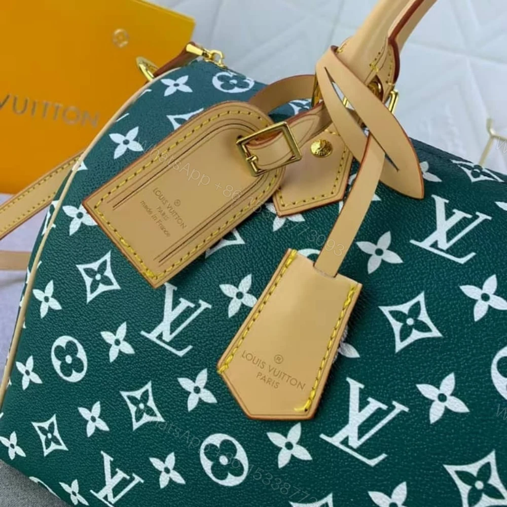 View 5 of Louis Vuitton Design On The Catwalk Speedy P9 Bandoulière Bag Green 30Cm