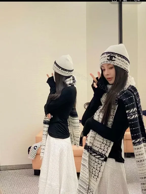 View 8 of Chanel-Inspired Knit Set: Textured Black & White Luxury