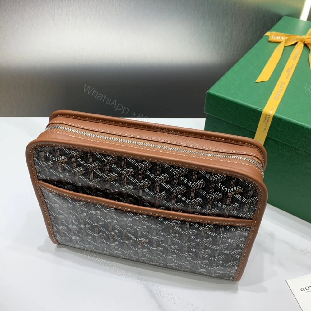 View 4 of 高仿Goyard*JOUVEN2多功能洗漱手拿包棕色小號免檢版