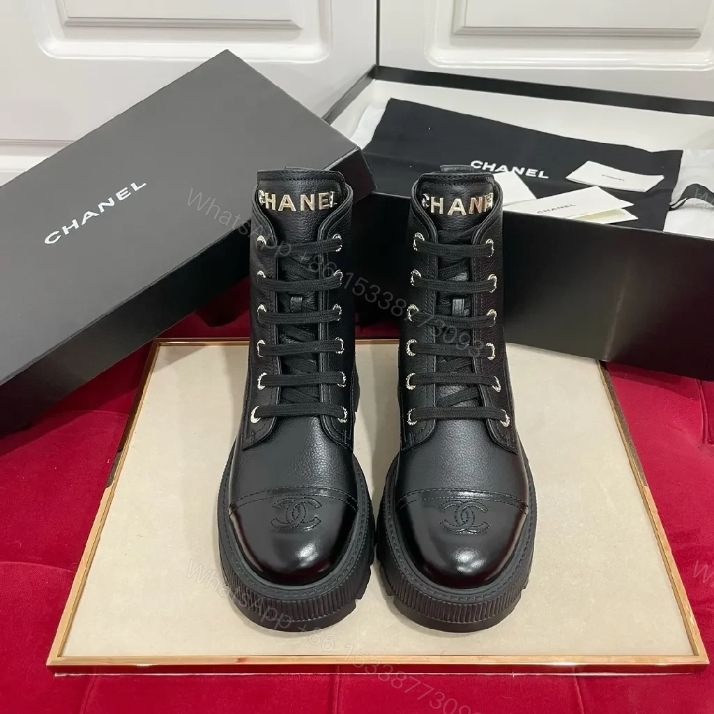 View 8 of Bold Leather Combat Boots | Luxe Street-Style, All-Day Comfort